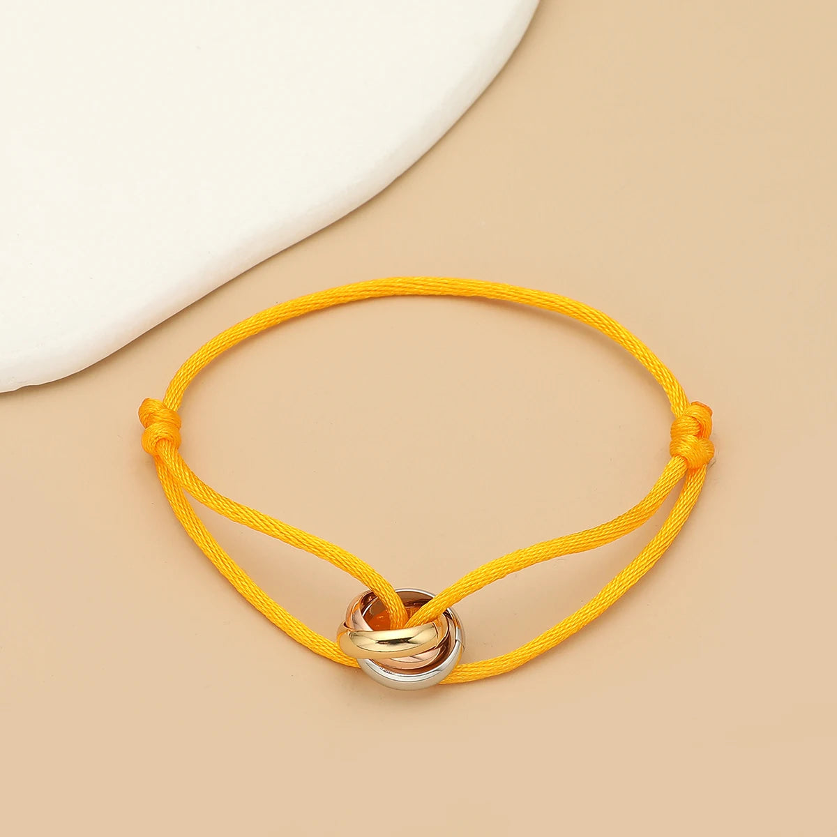 Simple Fashion Unisex Bracelet 3 Metal Round Circle Accessory Adjustable Men's Rope Bracelet for Women Jewelry Gifts - Live Store 4U