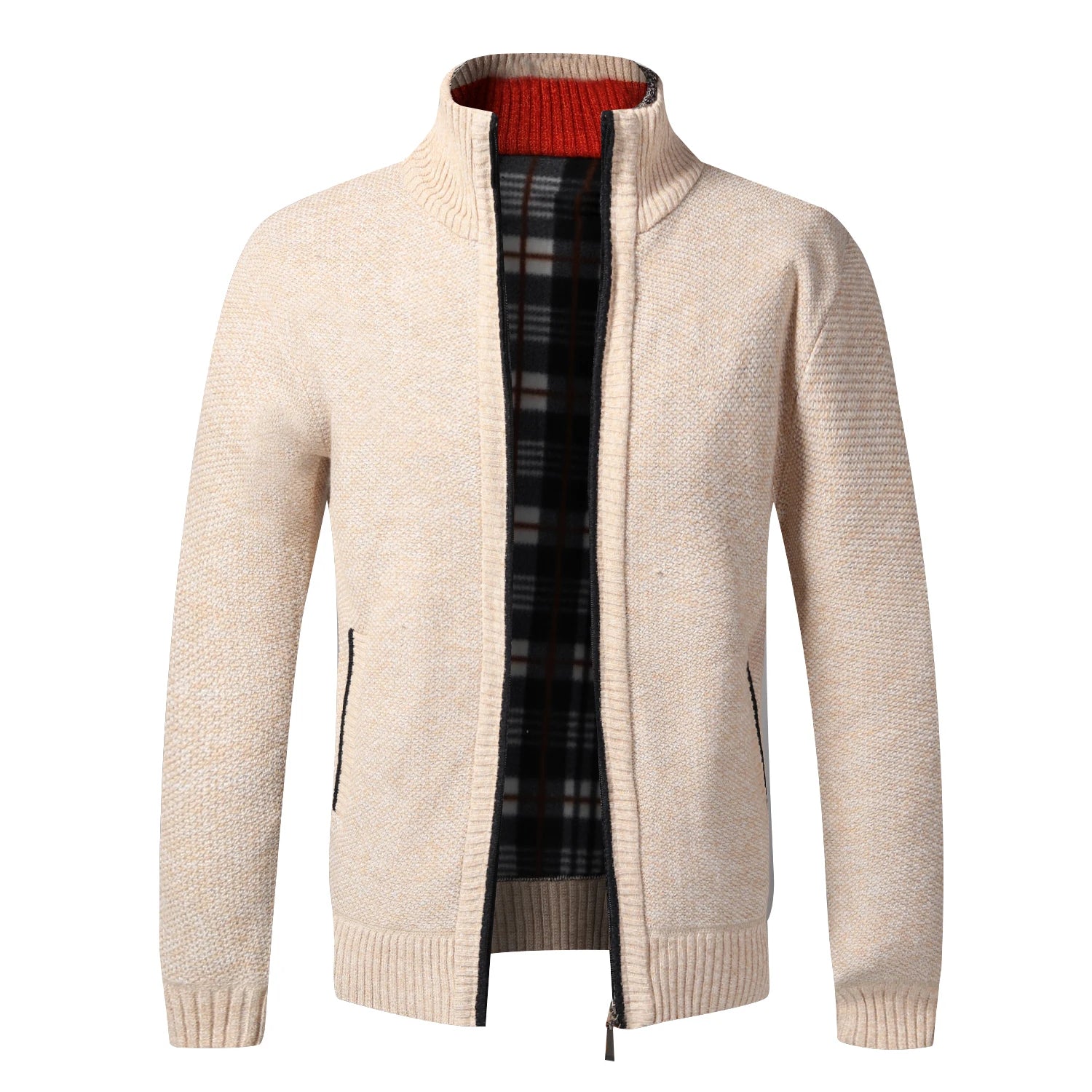 Autumn Winter Warm Cardigan Men Fleece Sweaters Full Zip Jackets Slim Fit Luxury Brand Knitted Sweater Coat American Jersey - Live Store 4U