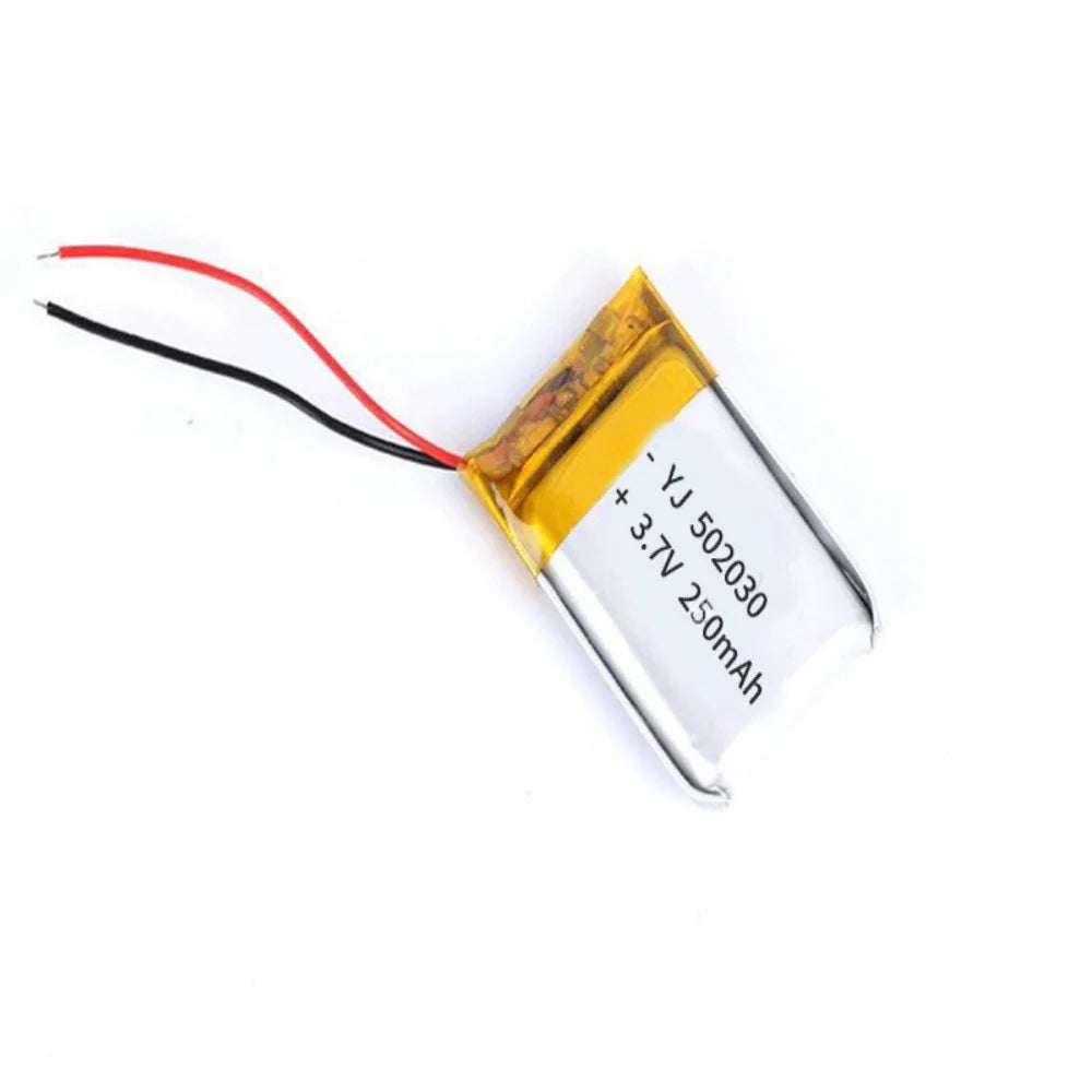 3.7V 250mAh Polymer Lithium LiPo Rechargeable Battery 502030 For Bluetooth headset, beauty instrument, selfie stick, spray, etc