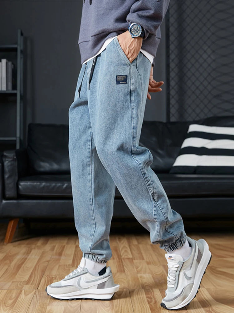 Big Size Men's Jogger Jeans 6XL 7XL 8XL Streetwear Black Blue Casual Denim Cargo Pants Stretch Cotton Taper Jeans Baggy Trousers - Live Store 4U