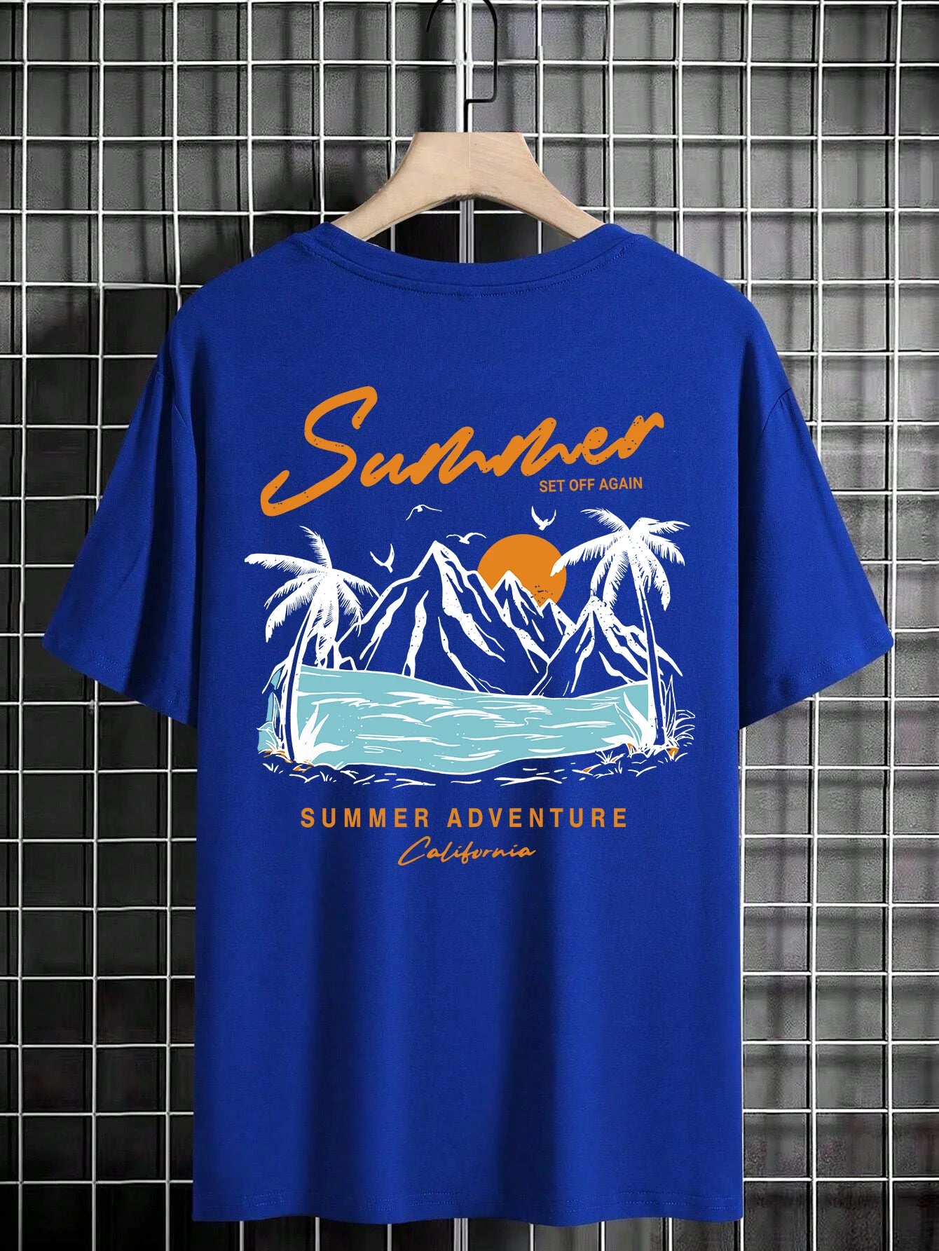 Summer Set Off Again Adventure California Mens T-Shirt Cotton Loose Tee Clothing Fashion Sweat Clothes Oversized Summer Tops - Live Store 4U