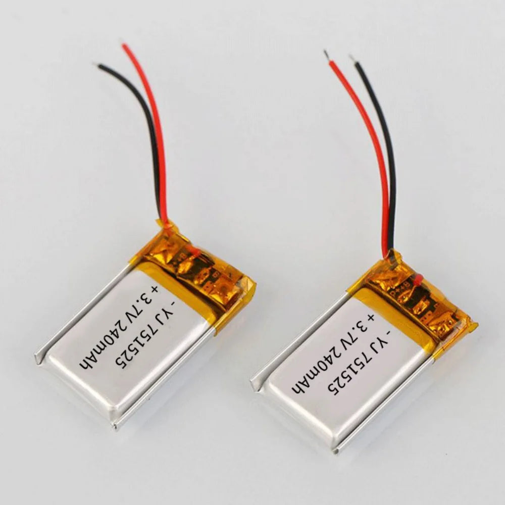3.7V 240mAh Polymer Lithium LiPo Rechargeable Battery 751525 For Bluetooth headset, beauty instrument, selfie stick, spray, etc