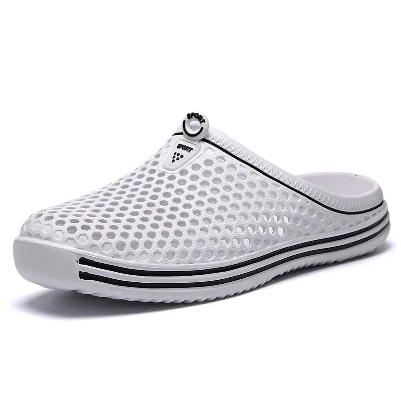 YRZL Mens Sandals Light EVA Summer Casual Shoes Hole Shoes Clogs Lovers Home Garden Outdoor Big Size 45 Male Beach Flat Slippers