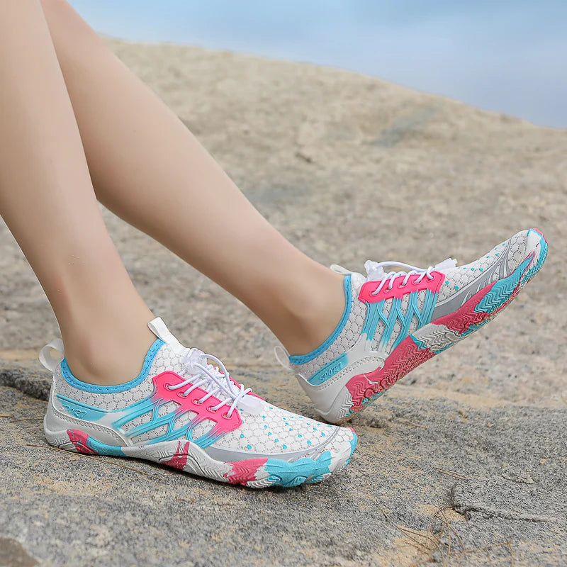 Summer Upstream Wading Shoes Five Fingers Beach Barefoot Colorful Sandals Men Women Pool Swimming Portable Aqua Sneakers Unisex
