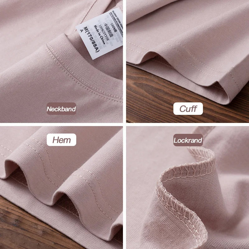 6.7oz 190gsm Combed Cotton Tees Tshirts Mens Solid Tops Woman Male Custom Team Uniform Class Clothes Summer Brand Customization - Live Store 4U