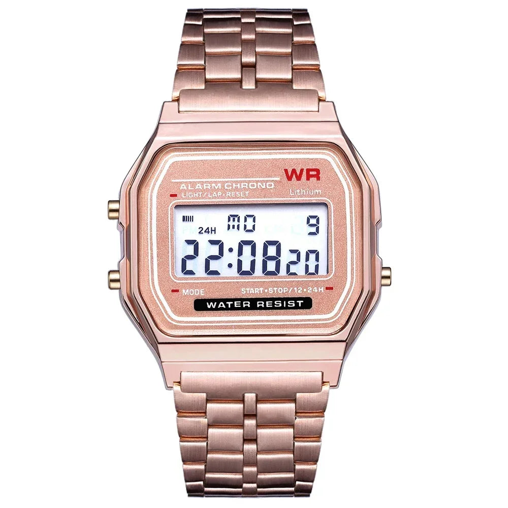 Sport Watch Man Digital Led Fashion Luxury Stainless Steel Square Wristwatch Electronic Womens Watches Male Clock Reloj Hombre