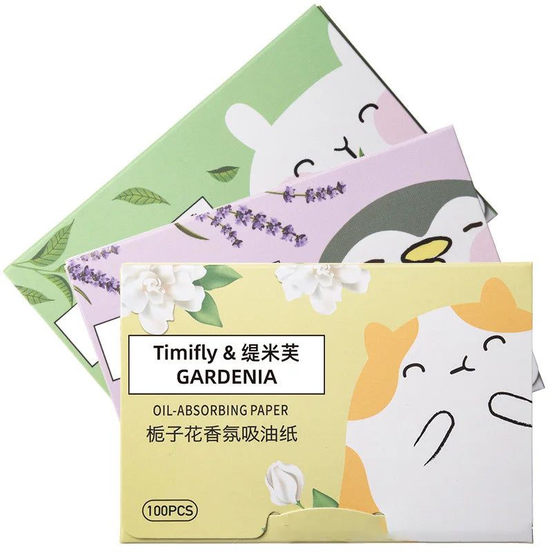 100pcs Oil Blotting Paper Facial Cleansing Oil Control Absorbing Tissues Straight For Handy Face Blotting Sheets Men Women Set