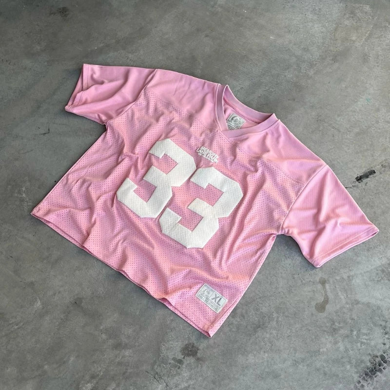 Y2K Retro Jersey Quick Dry Breathable Mesh T Shirt Men Women Street College Sports Wear Oversized Unisex Football Training Wear - Live Store 4U
