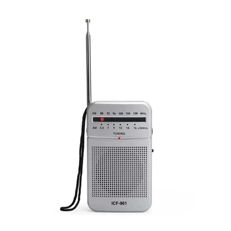 Full-Band AA Battery Small Portable Radio Mini AM FM Pointer Pocket Radio for Indoor Outdoor Camping Emergency Use