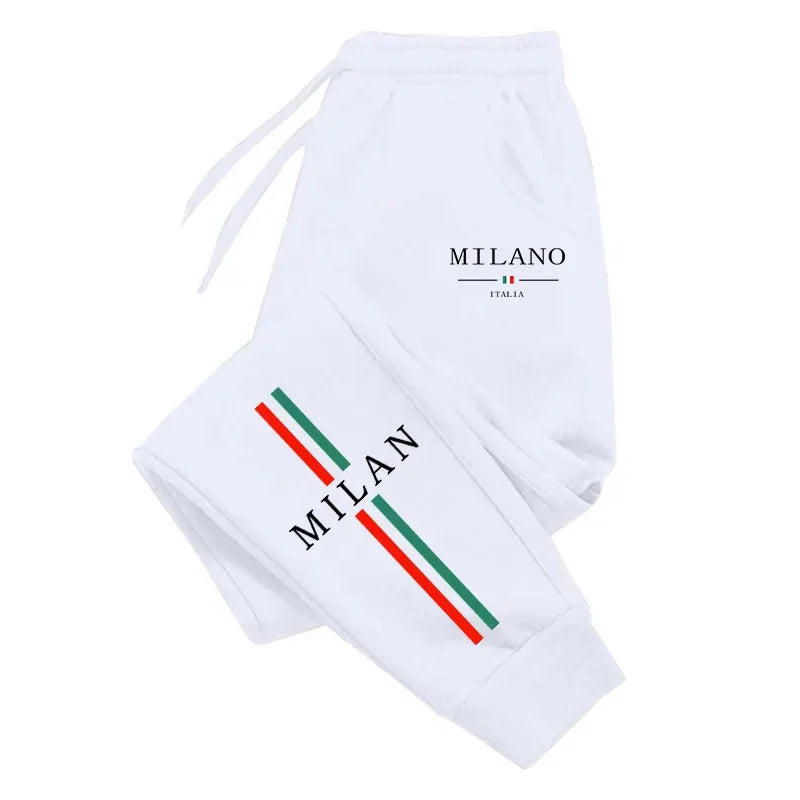 2025 Hot Sale Milan City Printed Jogger Pants High Quality Men's Autumn Winter Casual Sports Sweatpants Outdoor Running Wear - Live Store 4U