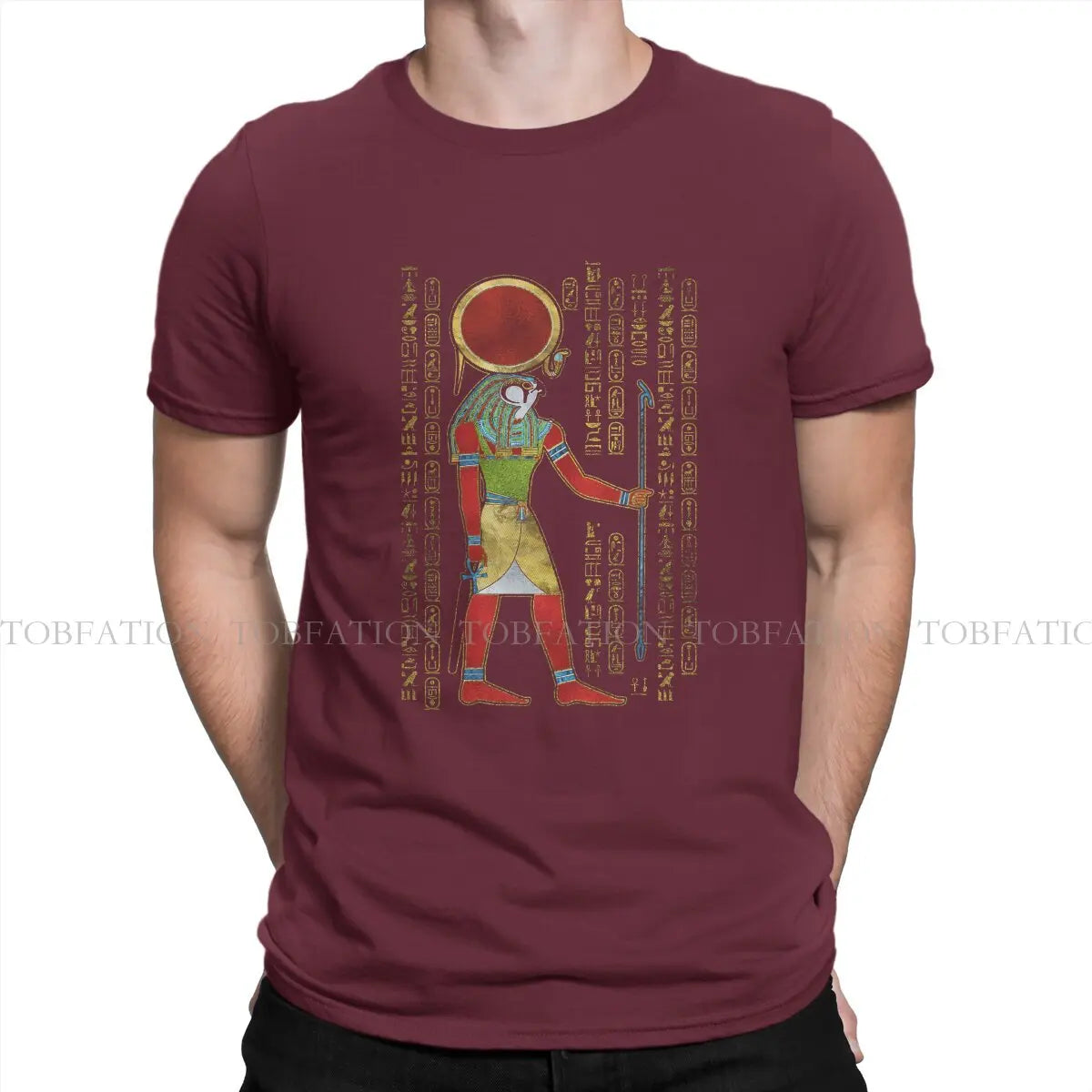 Ancient Egypt Egyptian TShirt for Men Re Horakhty Ra Horakht Ornament Classic Humor Casual Sweatshirts T Shirt