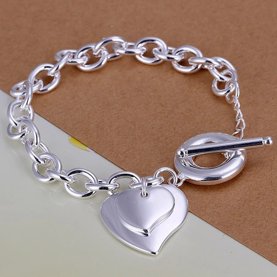 Noble 925 Sterling Silver Square Solid Chain Bracelet For Women Men Charm Party Gift Wedding Fashion Jewelry - Live Store 4U