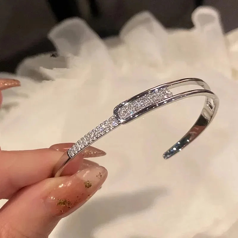 2024 New Simple Twisted Stainless Steel Open Bangles for Men Women Delicate Silver Color Cuff Bracelet Fashion Party Jewelry - Live Store 4U