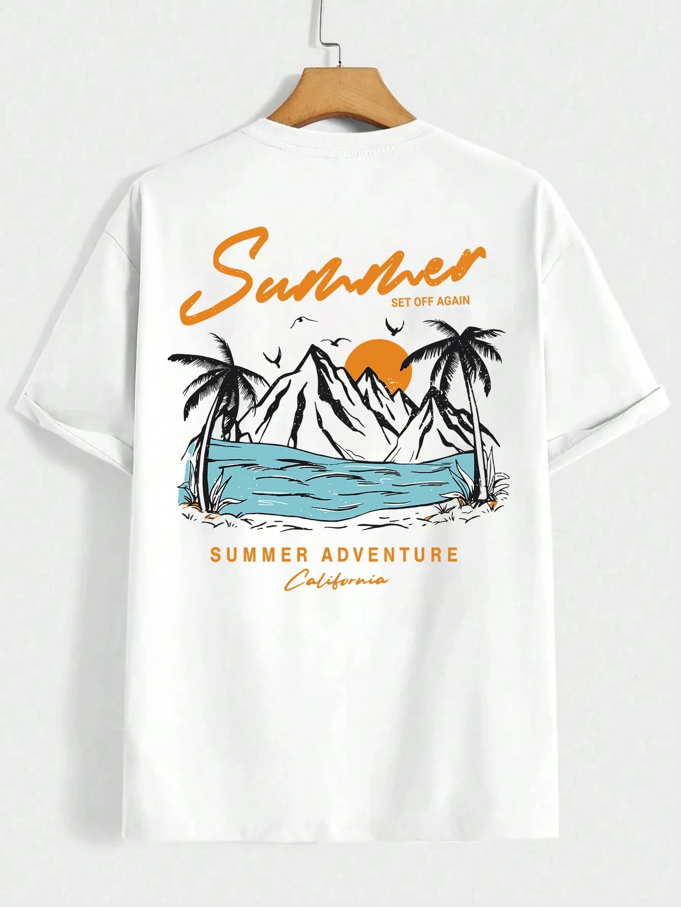 Summer Set Off Again Adventure California Mens T-Shirt Cotton Loose Tee Clothing Fashion Sweat Clothes Oversized Summer Tops - Live Store 4U