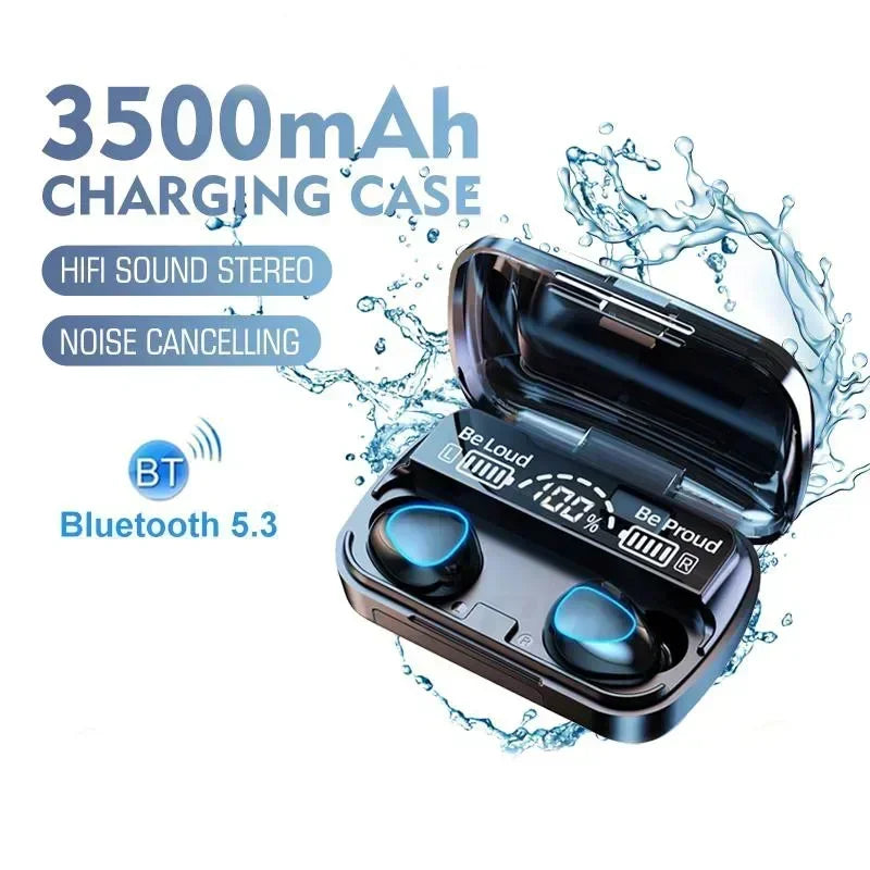 M10 Bluetooth Earphones Handfree LED Dispay Headphones Bluetooth HiFi Stereo Music Wireless Earbuds Waterproof Gaming Headset