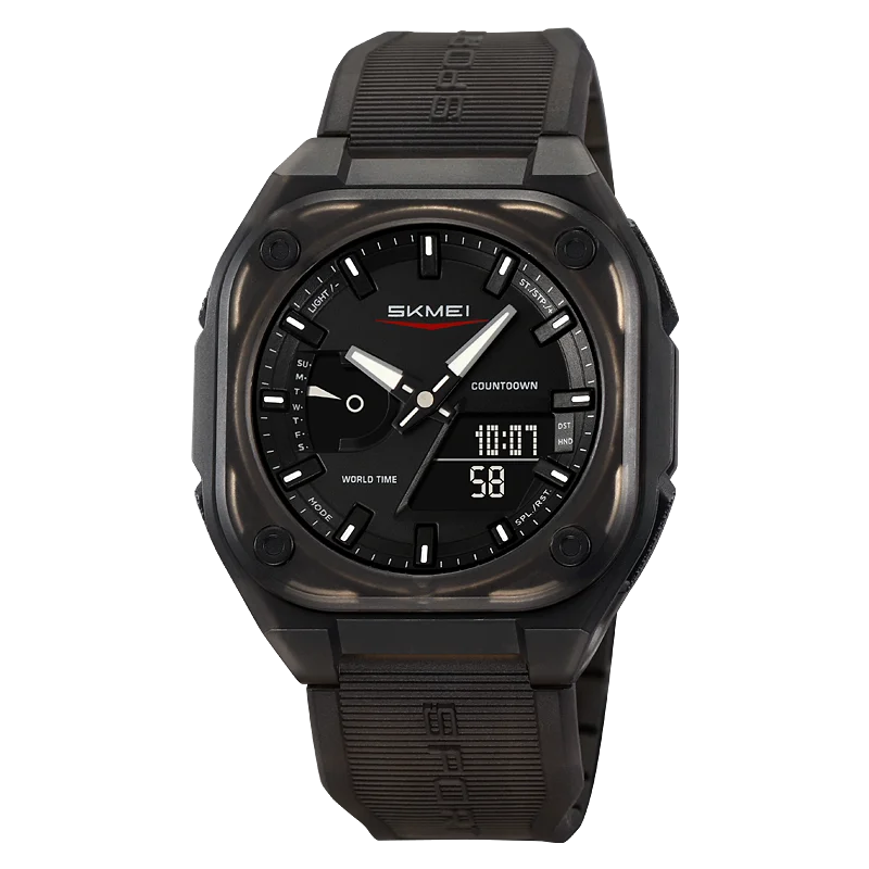 SKMEI 2328 Dual Time Electronic Movement Watch 5 Alarm Clock Daylight Saving Countdown Men's Watches Waterproof With Date Week