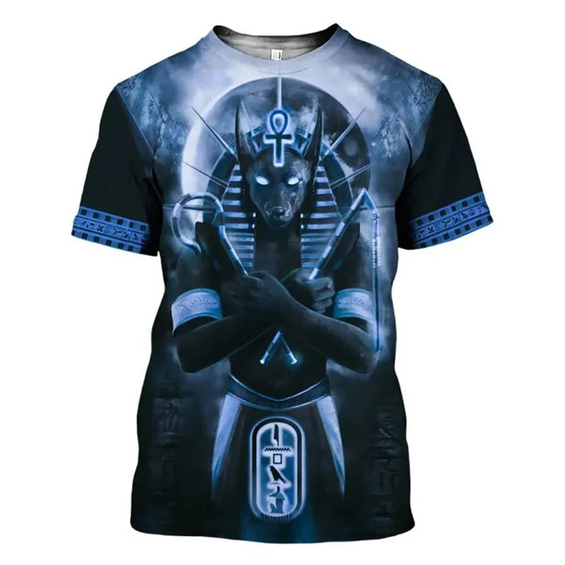 Ancient Egypt Goddess T Shirt For Men Vintage 3D Printed Egyptian Short Sleeve Summer Street T-Shirts Fashion Loose Tops Tees
