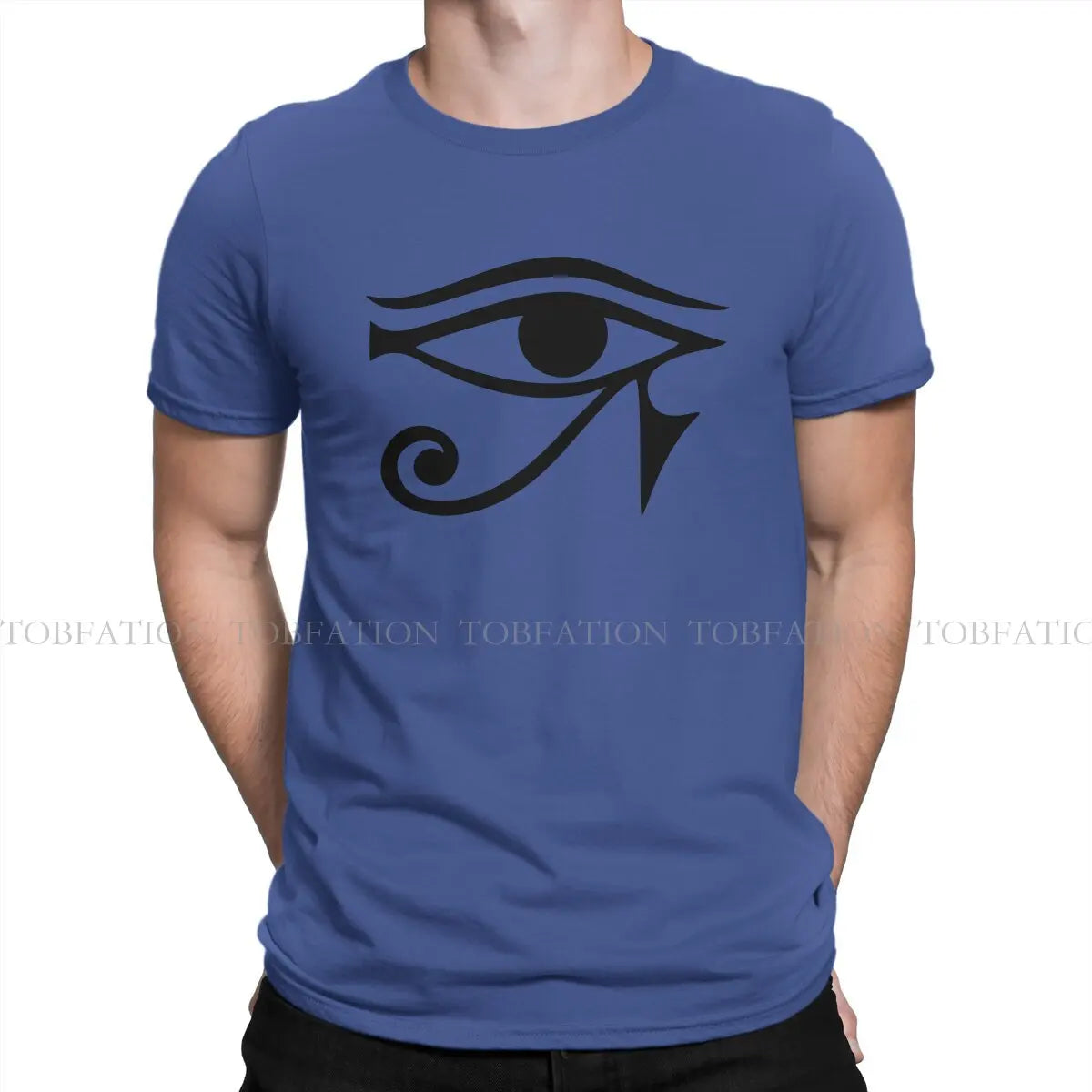 Horus Eye O Neck TShirt Eye of Horus Egyptian Pure Cotton Original T Shirt Man's Clothes Fashion Fluffy