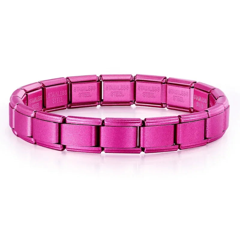 2025 New Men and Women Starry Colors 18 Pieces Italian Charm Fit 9mm Stainless Steel Modular Bracelet Wholesale Jewelry - Live Store 4U