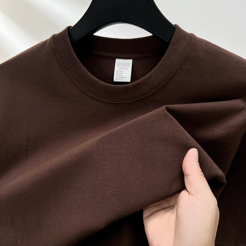 100% pure cotton summer high-end brand men's short sleeve round neck fashionable style half sleeved top breathable T-shirt - Live Store 4U
