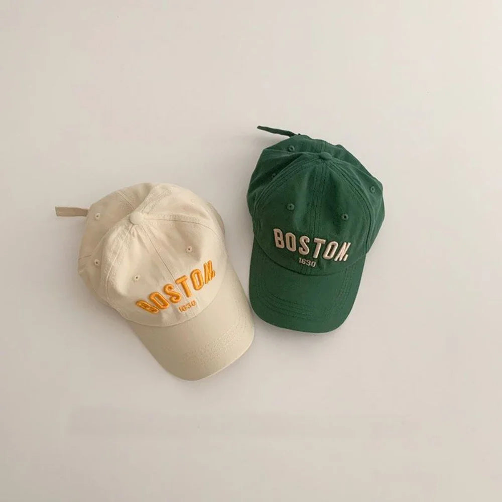 Children's Hats Boys And Girls Four Seasons Korean Version Of The Embroidered Letters Duck Tongue Cap Fashion Baby Baseball Cap