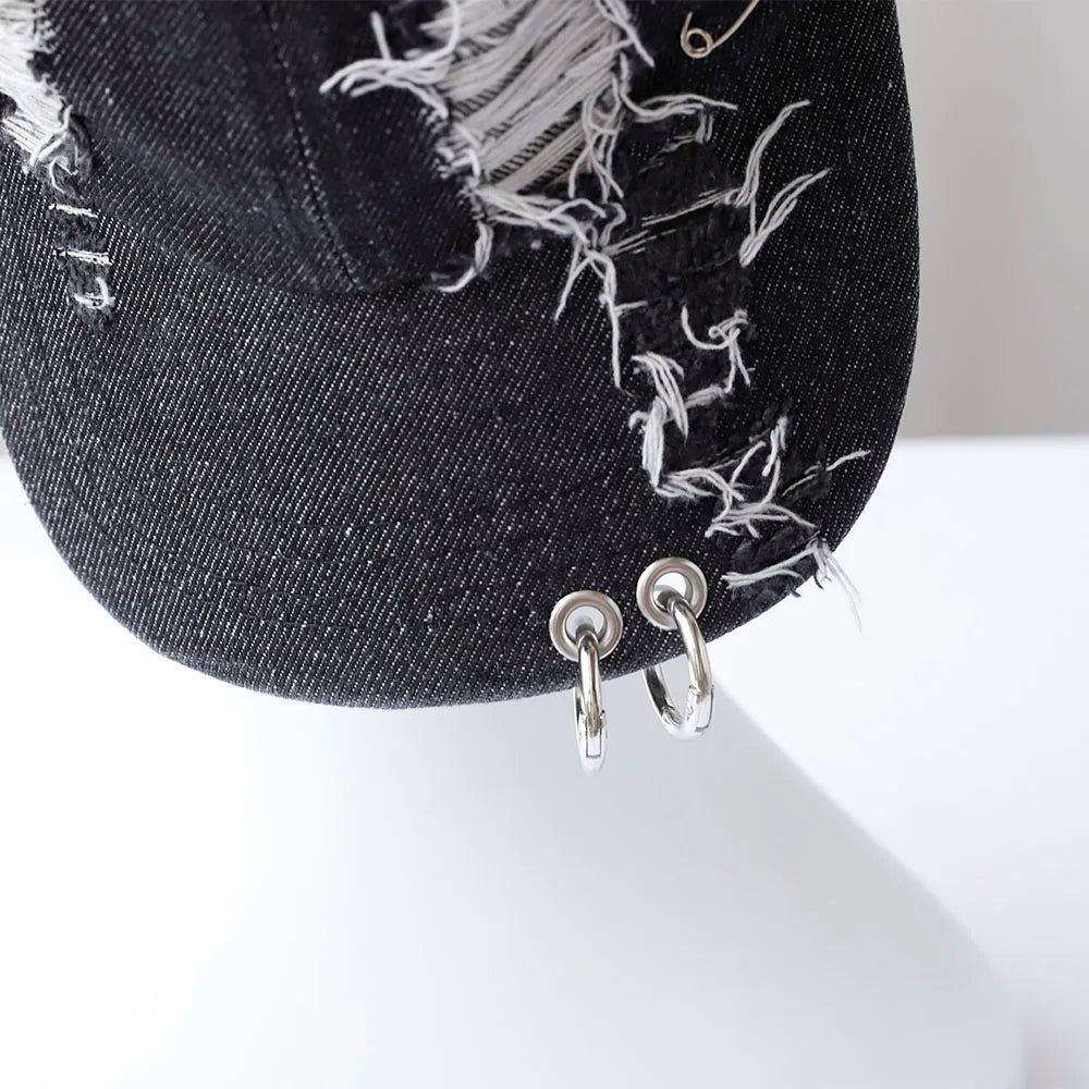NEW y2k Hot Girl Graffiti Jeans Rabbit Ears Cowboy Baseball Hat Wash Graffiti Hip Hop Cap Women Men Party Team Baseball Cap