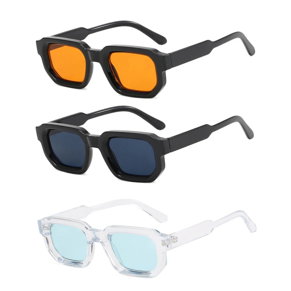 Men Vintage Rectangle Frame Sunglasses Fashion Retro Sun Glasses Luxury Brand Design UV400 Shades Eyewear Women Goggles