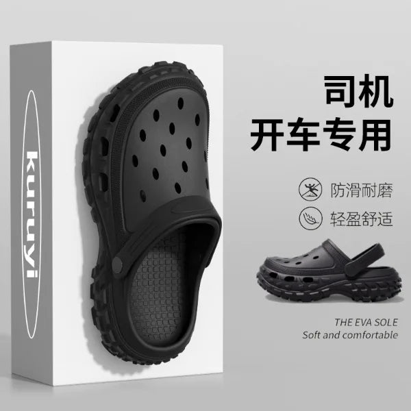 2025 Men's Holes Slippers Summer Men Fashion Garden Clogs Slippers Outdoor Beach Slippers New Unisex House Holes Shoes Fashion