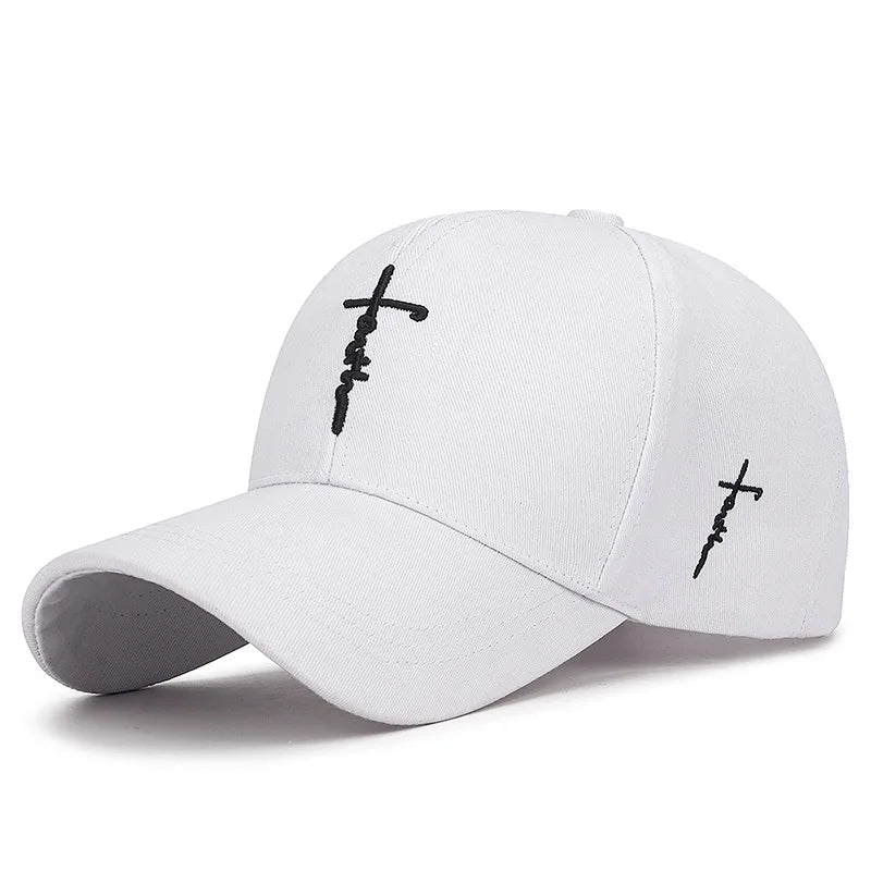Embroidery English Cross Casual Baseball Cap Men's Women's Youth Adjustable Hat