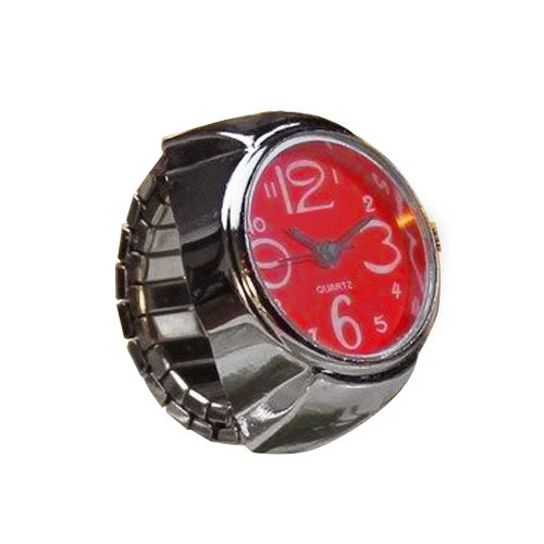 Vintage Punk Finger Watch Mini Elastic Strap Alloy Watches Couple Rings Jewelry Clock Retro Roman Quartz Watch Rings Women Men - Live Store 4U