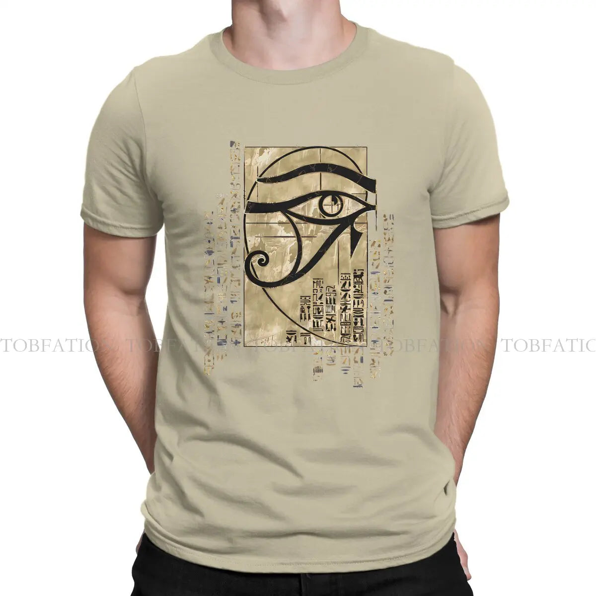 Egyptian Original TShirts Egyptian Eye of Horus Sacred Geometry Ornament Print Men's T Shirt Hipster Tops 6XL