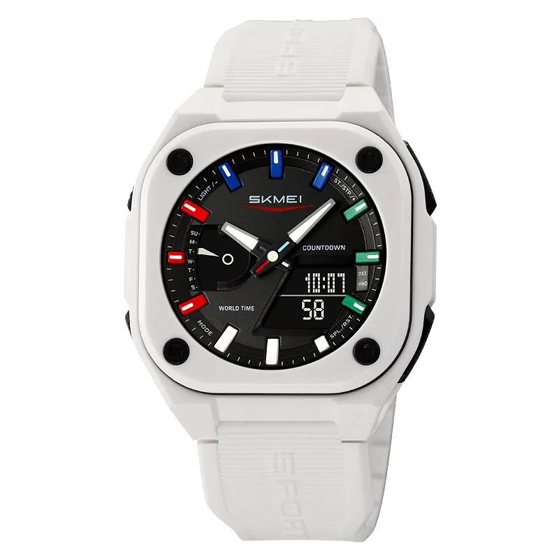 SKMEI 2328 Dual Time Electronic Movement Watch 5 Alarm Clock Daylight Saving Countdown Men's Watches Waterproof With Date Week