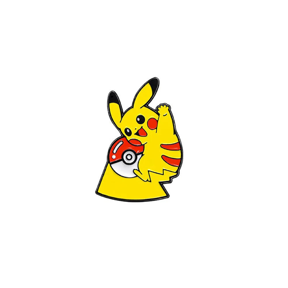 Pokemon Pikachu Anime Metal Badge Squirtle Charmander Bulbasaur Men Women Brooch Badge Jewelry Backpack Decorate Halloween Gift