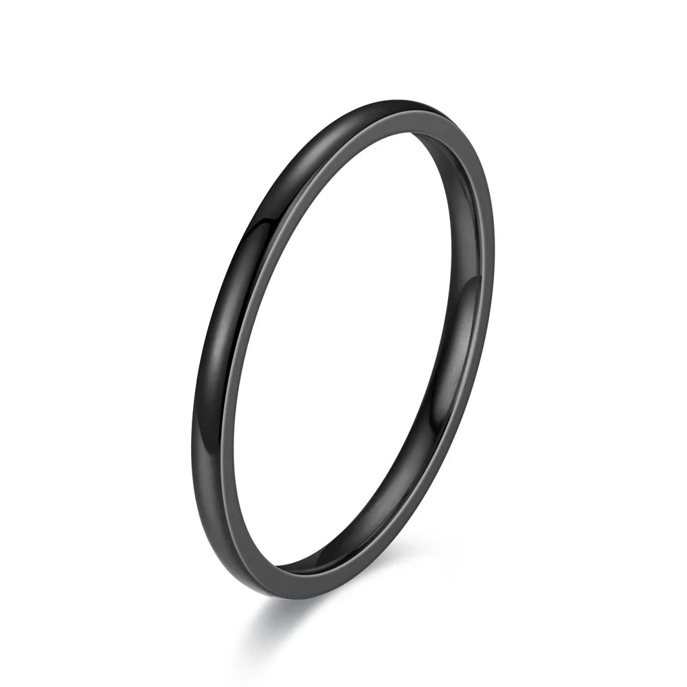 Fashion Charm Jewelry Ring for Men Women Stainless Steel Black Rings Wedding Engagement High Quality Matte Male Accessory - Live Store 4U