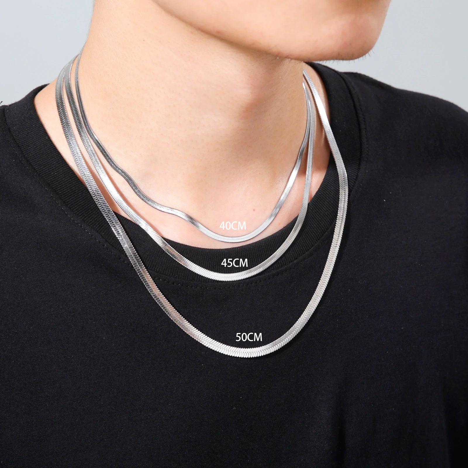 Skyrim Stainless Steel Snake Chain Necklace for Women Men Gold Color Herringbone Choker Neck Chains 2025 Trend Jewelry Gift Hot - Live Store 4U