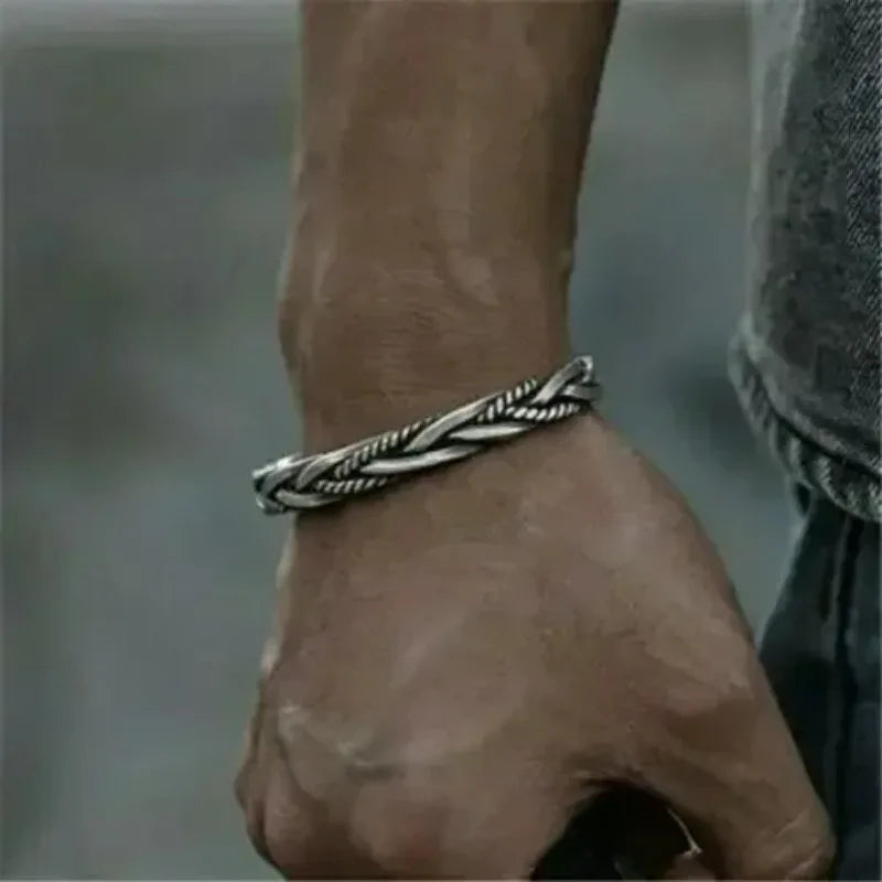 2024 New Simple Twisted Stainless Steel Open Bangles for Men Women Delicate Silver Color Cuff Bracelet Fashion Party Jewelry - Live Store 4U