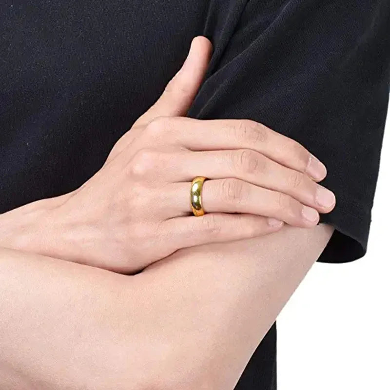 6MM Stainless Steel Laser Engraving Exquisite Couples Wedding Rings, Men And Women Fashion Movie Jewelry Gifts Wholesale - Live Store 4U