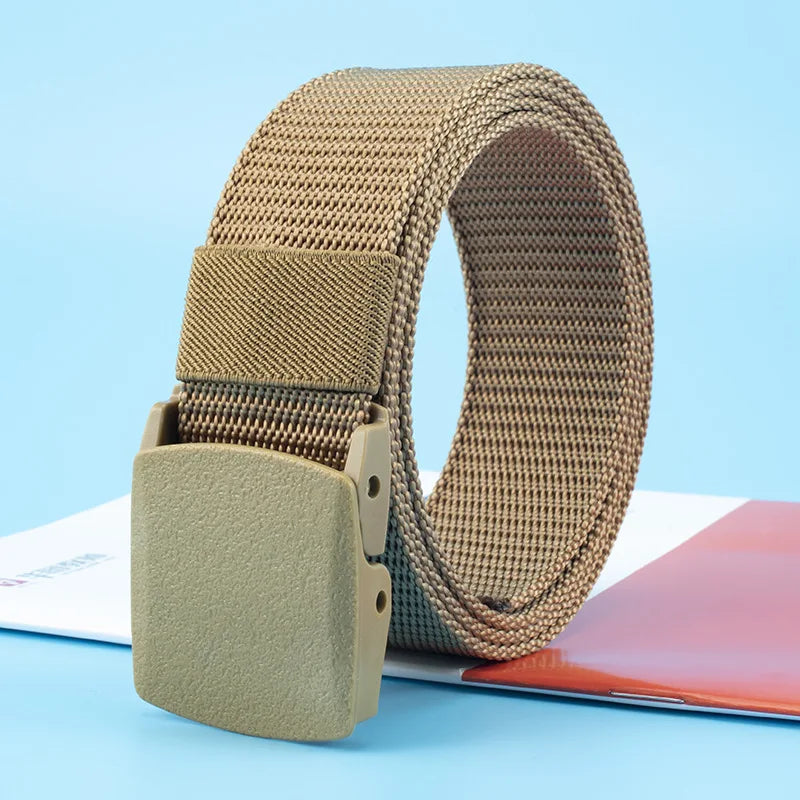 8 Colors Men Female Belts Military Nylon Adjustable Belt Outdoor Travel Tactical Waist Belt with Plastic Buckle for Pants 120cm - Live Store 4U