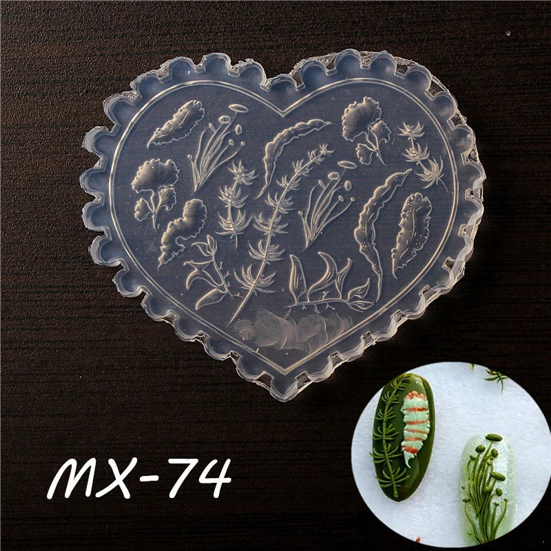 1 Pcs Tulip Sea Shell Jellyfish Goldfish Starfish 3D Acrylic Nail Mold Nail Decorations DIY Silicone Manicure Mold Nail Art Mold