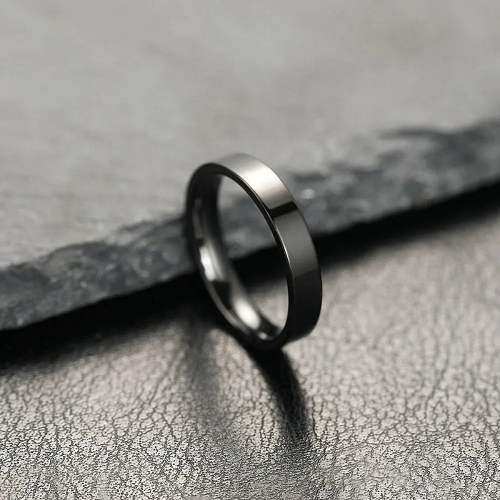 Fashion Charm Jewelry Ring for Men Women Stainless Steel Black Rings Wedding Engagement High Quality Matte Male Accessory - Live Store 4U