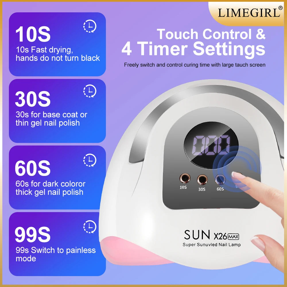 SUN X26MAX 81LED UV Lamp for Nails Drying Quick Curing All Gel Nail Polish Professional Powerful UV Light Dryer Manicure Salon