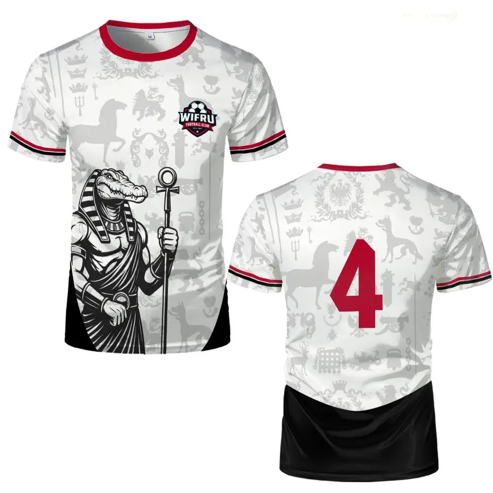 Egyptian Mythology Vintage Pattern Jersey Trend Youth Outdoor Sports Breathable T-shirt WIFRU Fashion Casual Round Neck Tops