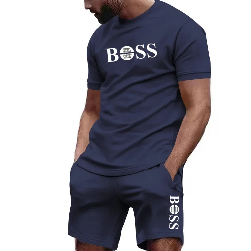 Men's two-piece sportswear, short sleeved T-shirt and pants set, running and fitness sportswear, summer 2024, big discount, 2024 - Live Store 4U