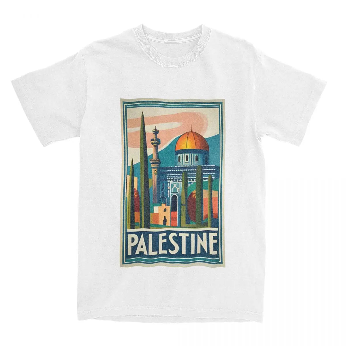 Couple T-Shirt Vintage Palestine Jerusalem Peace T Shirts Leisure Summer Tees Aesthetic Print Cotton Tops Gift Idea
