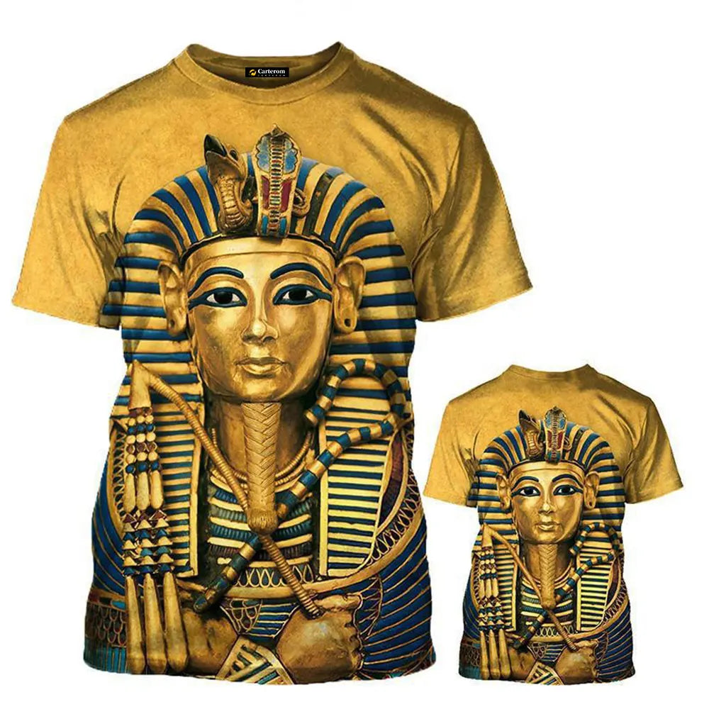 Pharaoh of Egypt graphic t shirts Summer Fashion Men Casual Oversized t shirt Hip Hip Trend Personality Retro Short Sleeve Tees