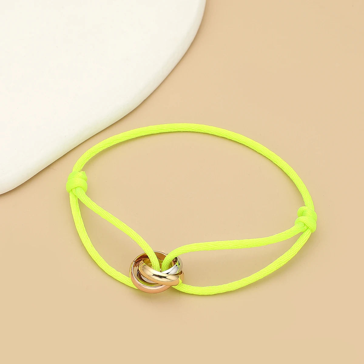 Simple Fashion Unisex Bracelet 3 Metal Round Circle Accessory Adjustable Men's Rope Bracelet for Women Jewelry Gifts - Live Store 4U