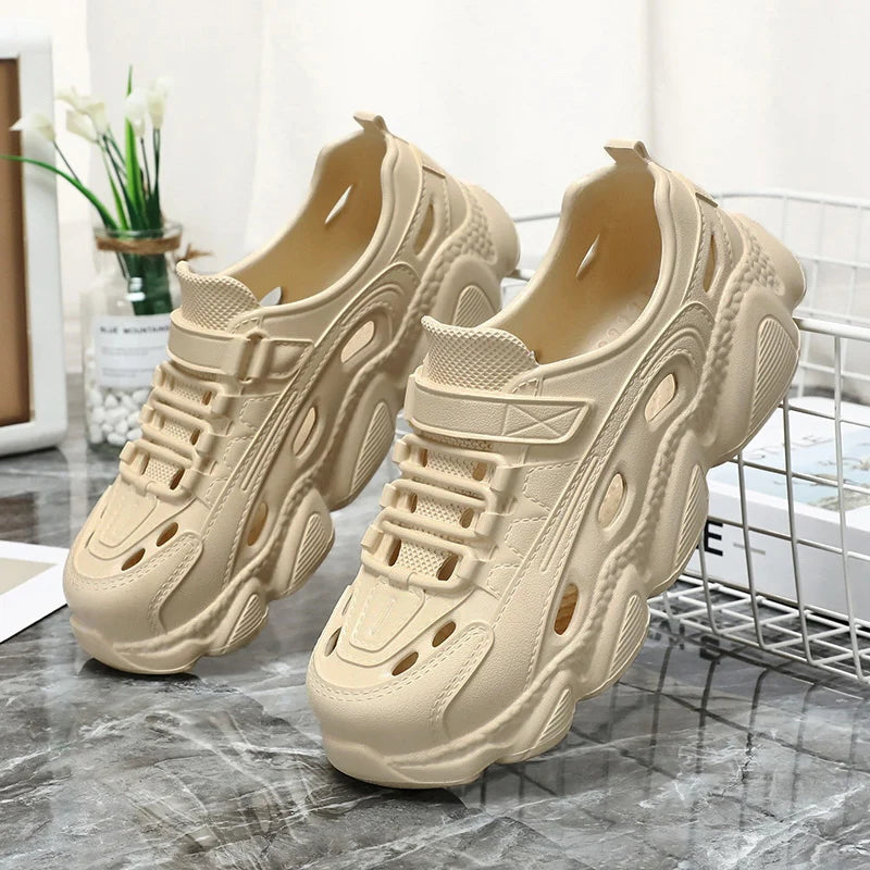 Summer Men's Super Light Sandals EVA Flat Waterproof Sneakers Thick Sole Slip-On Casual Shoes Fishing Driving Outdoor Jogging