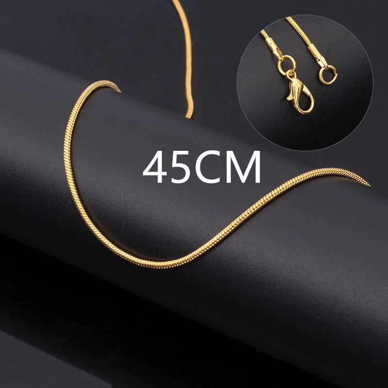 Vintage Gold Color Stainless Steel Snake Chain Necklace For Women Fashion Clavicle Chain Necklace Men Party Jewelry Accessories - Live Store 4U