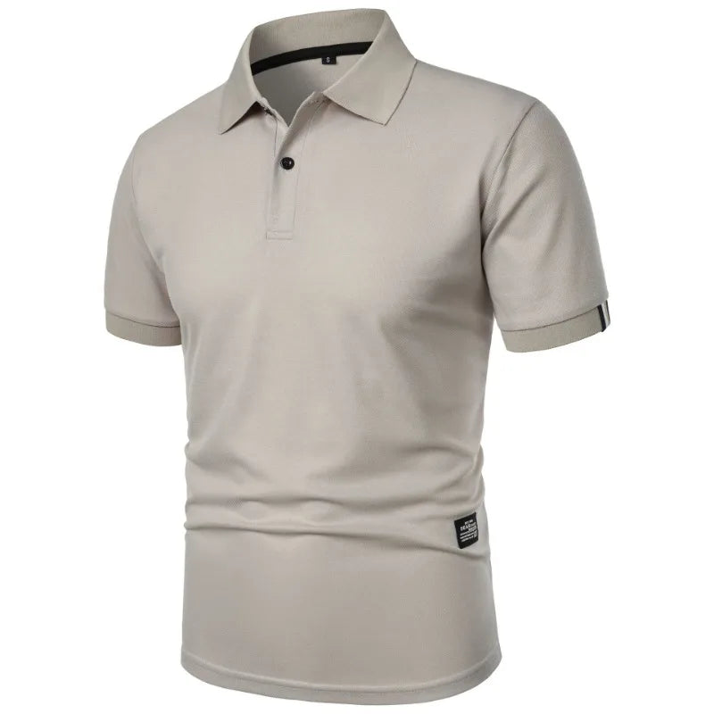 New Solid Color Polo Shirt Men's Short Sleeve Button Tshirts Lapel Lightweight  Streetwear Sport Casual Tops - Live Store 4U