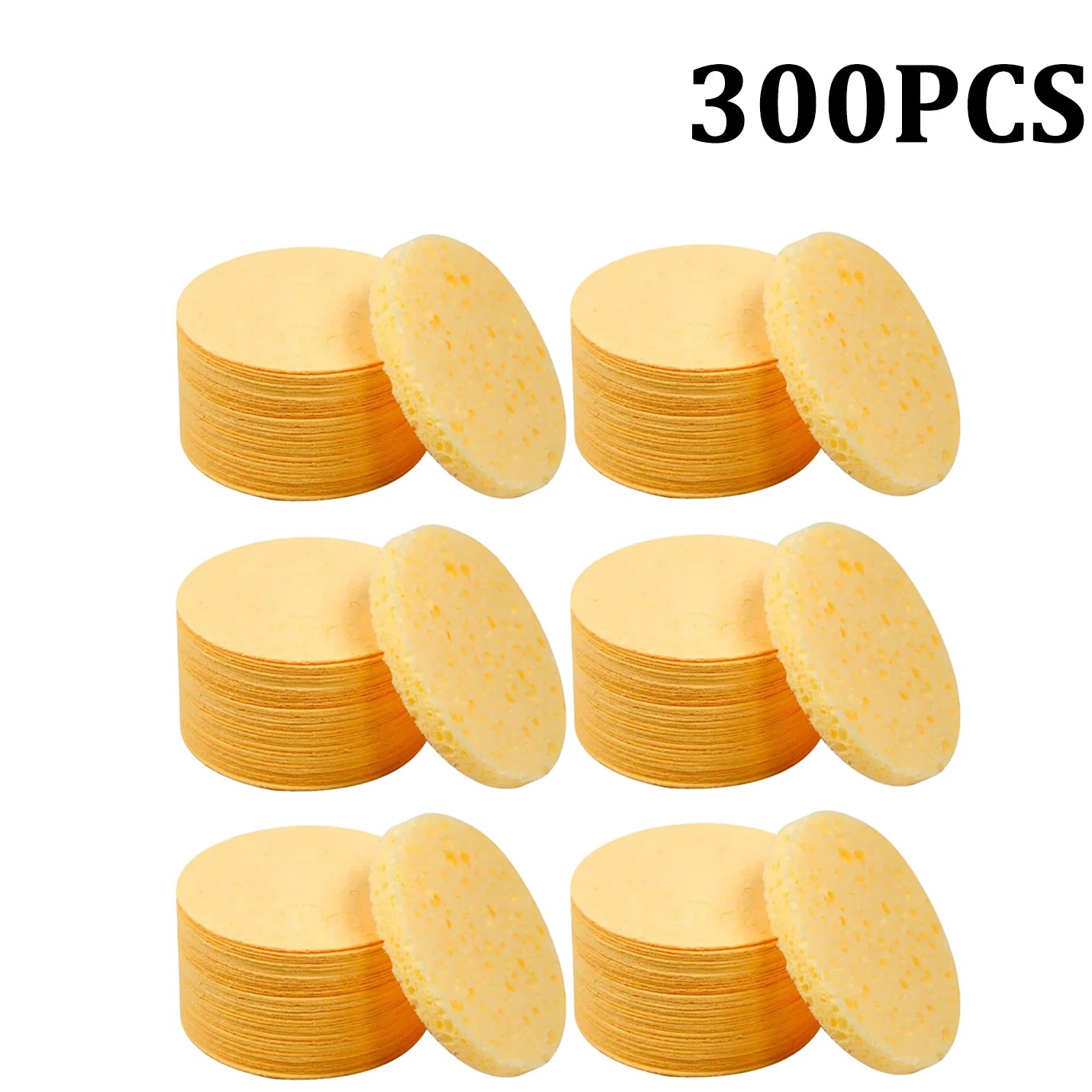 50PCS Face Cleaning Sponge Pad for Exfoliator Mask Facial SPA Massage Makeup Removal Thicker Compress Natural Cellulose Reusable